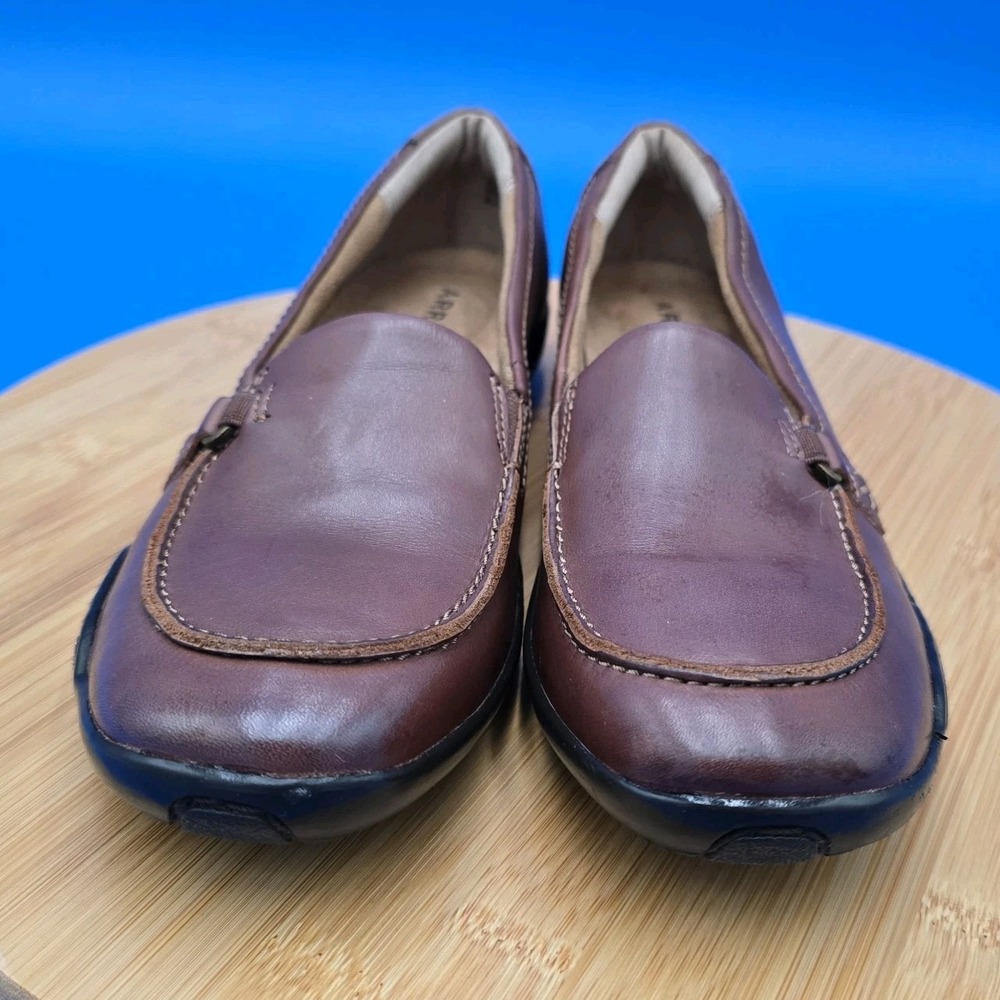 Array Brown Leather Comfort Loafers Shoes Business Casual Women's 6.5N Narrow - Picture 4 of 9